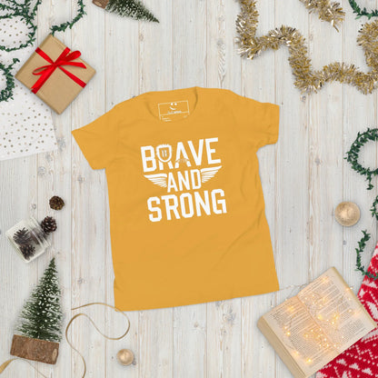 Youth Short Sleeve | Brave And Strong - T-Shirt - AwRans Clothing