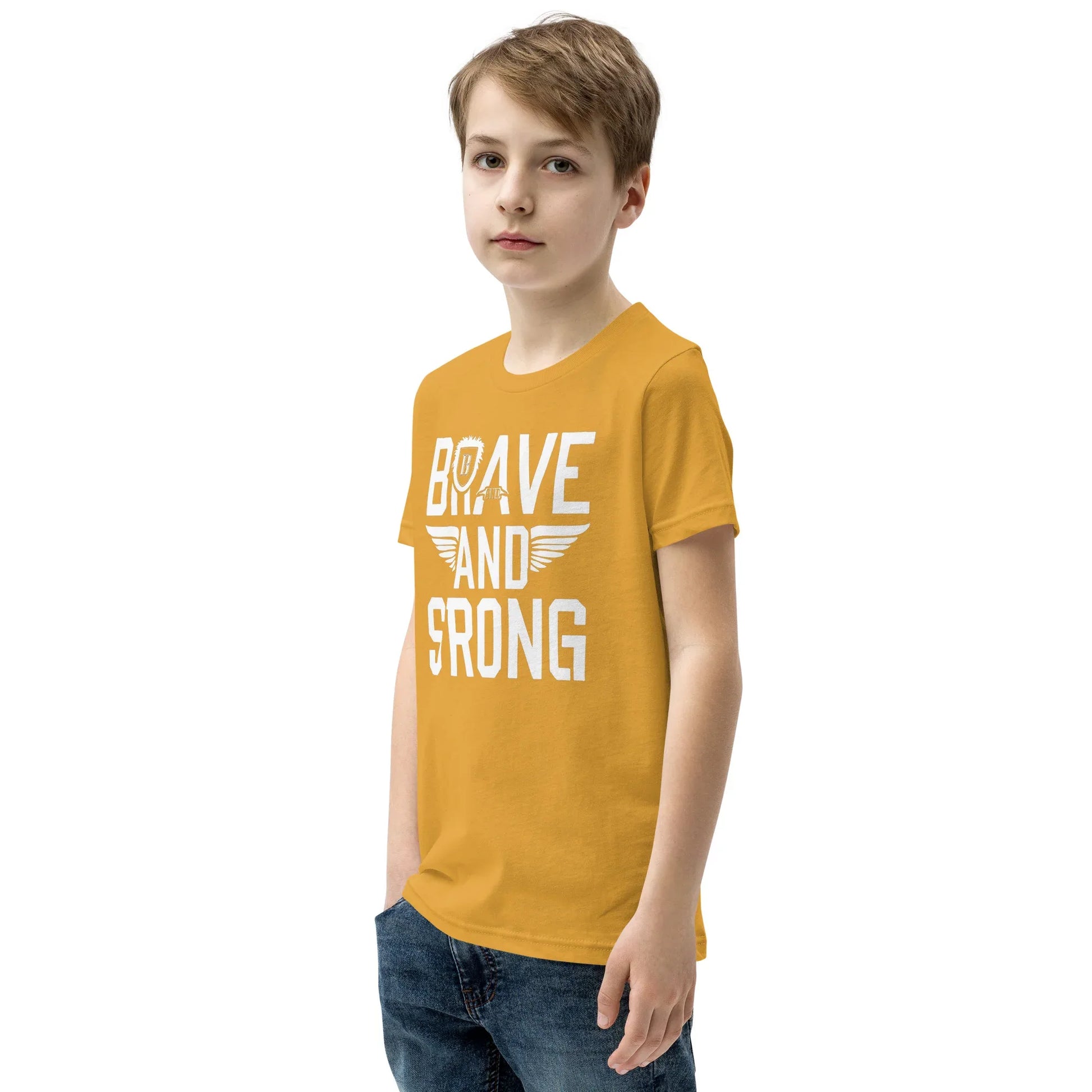 Youth Short Sleeve | Brave And Strong - T-Shirt - AwRans Clothing