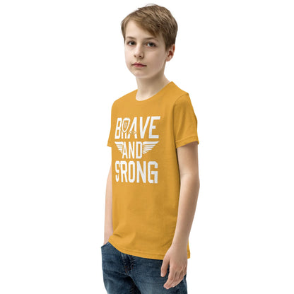 Youth Short Sleeve | Brave And Strong - T-Shirt - AwRans Clothing