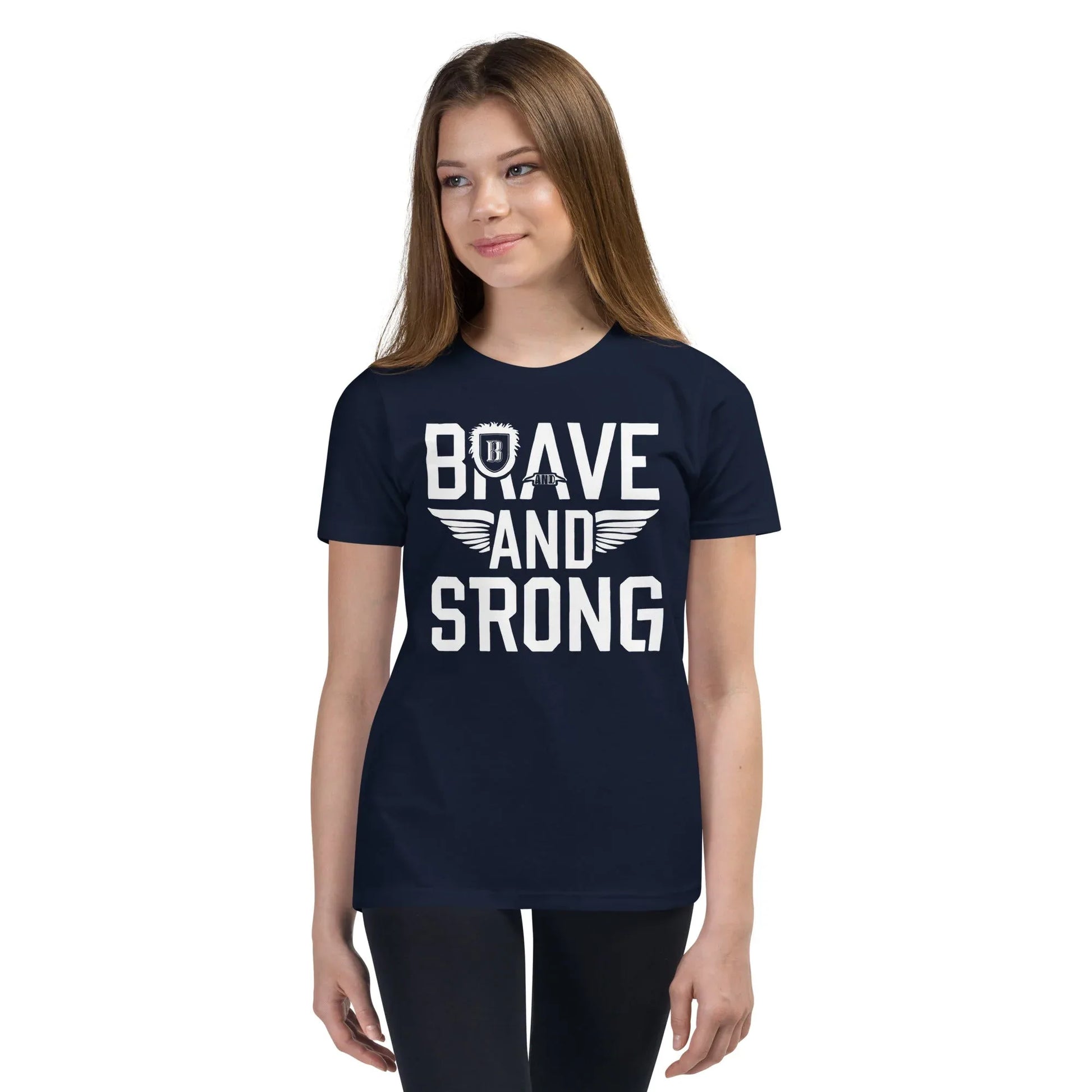Youth Short Sleeve | Brave And Strong - T-Shirt - AwRans Clothing