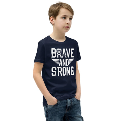 Youth Short Sleeve | Brave And Strong - T-Shirt - AwRans Clothing