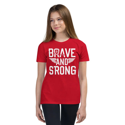 Youth Short Sleeve | Brave And Strong - T-Shirt - AwRans Clothing