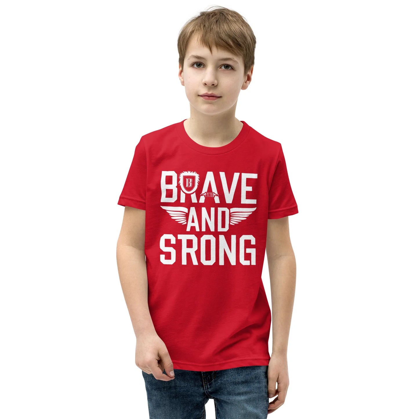 Youth Short Sleeve | Brave And Strong - T-Shirt - AwRans Clothing