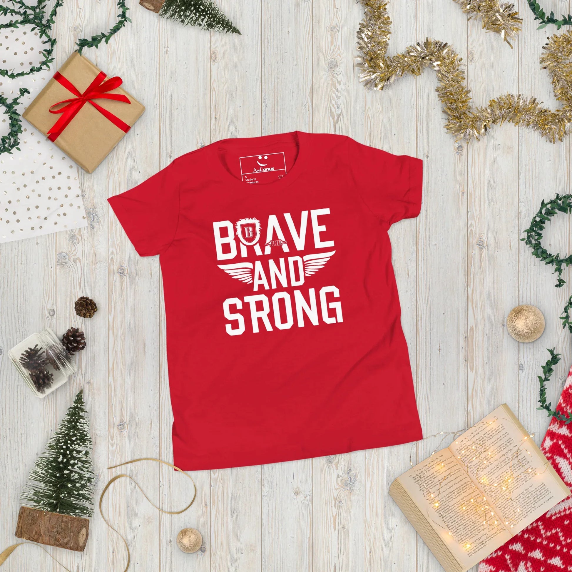 Youth Short Sleeve | Brave And Strong - T-Shirt - AwRans Clothing