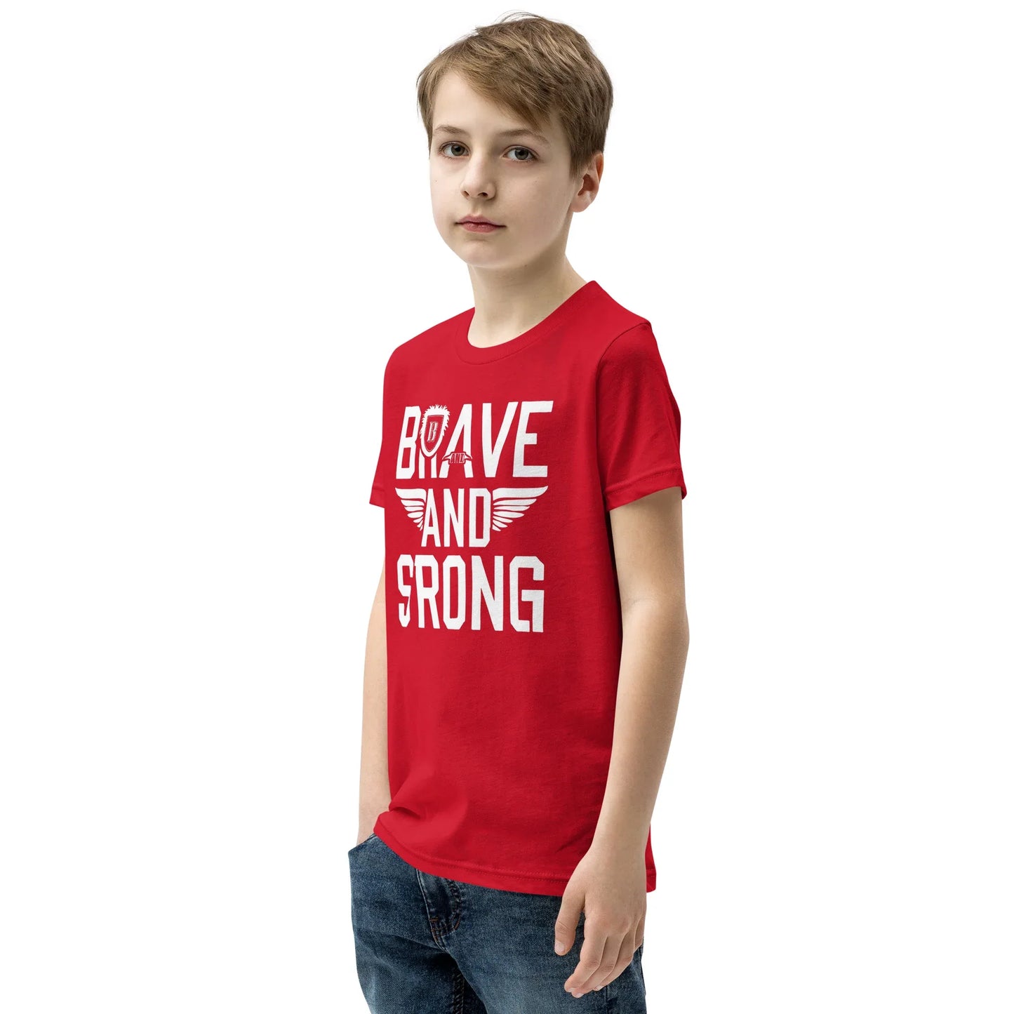 Youth Short Sleeve | Brave And Strong - T-Shirt - AwRans Clothing