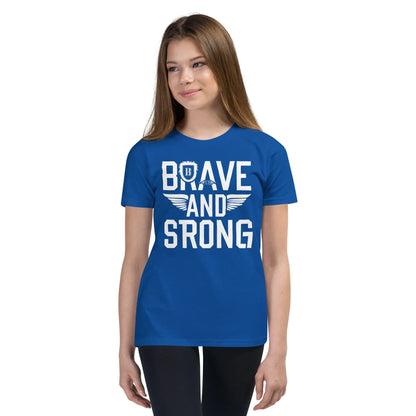 Youth Short Sleeve | Brave And Strong - T-Shirt - AwRans Clothing