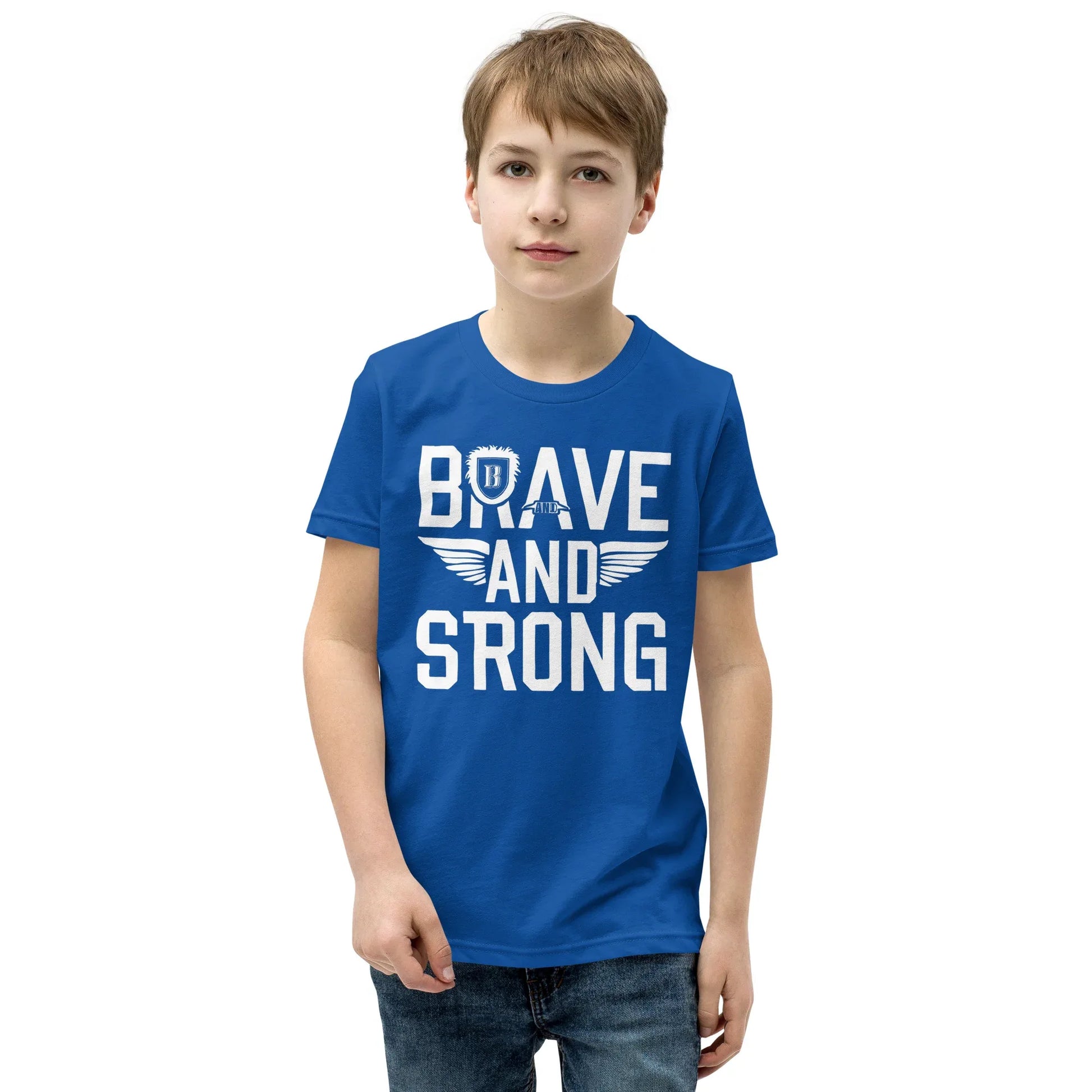 Youth Short Sleeve | Brave And Strong - T-Shirt - AwRans Clothing