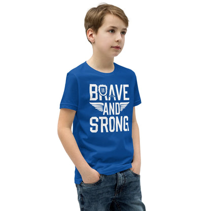 Youth Short Sleeve | Brave And Strong - T-Shirt - AwRans Clothing