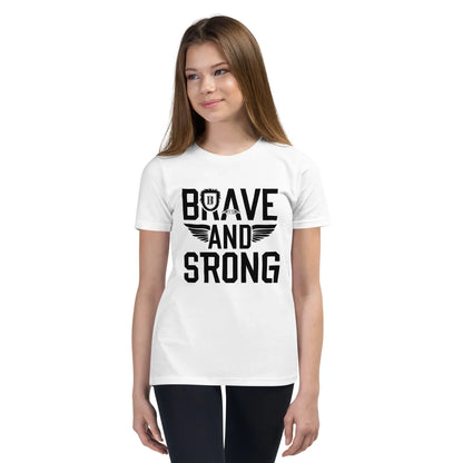 Youth Short Sleeve | Brave And Strong - T-Shirt - AwRans Clothing